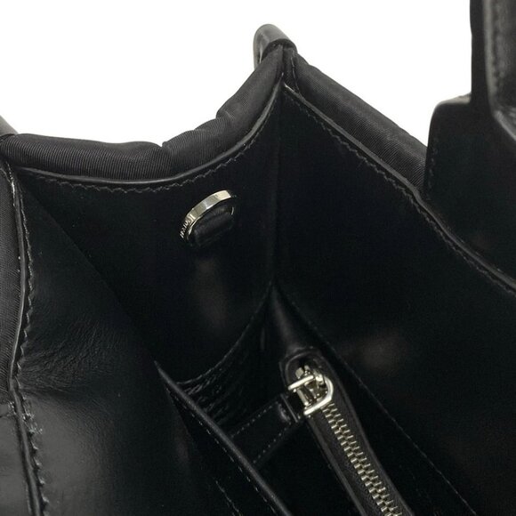 Auth PRADA - 1BA354 Black Nylon Leather Tote Bag - Picture 11 of 16